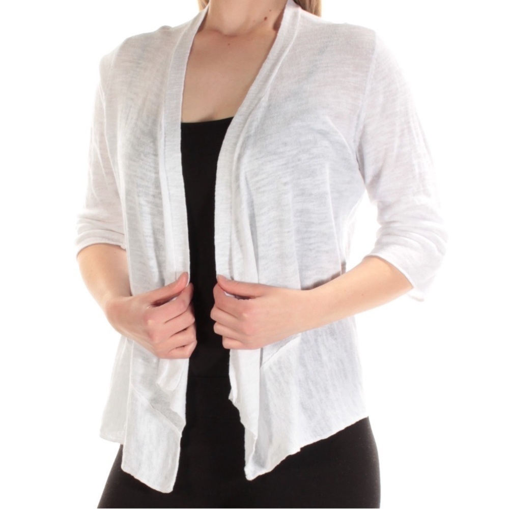Alfani White 3/4 Sleeve Open Cardigan Size 3X NWOT